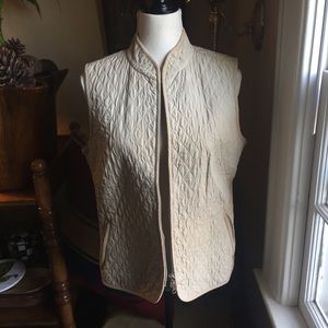 Talbots Tan Quilted Vest